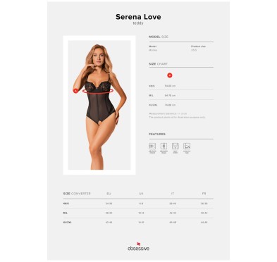 Serena Love body erotyczne otwarte wycięte XS/S